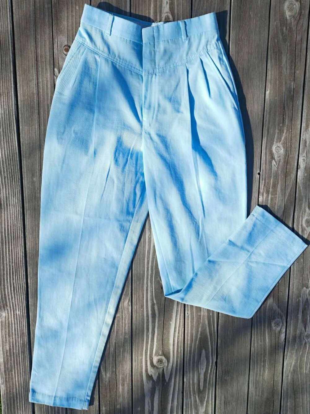 80's Retro Turquoise High Waisted Pleated Pants | US 00–0 (XXS-XS)
